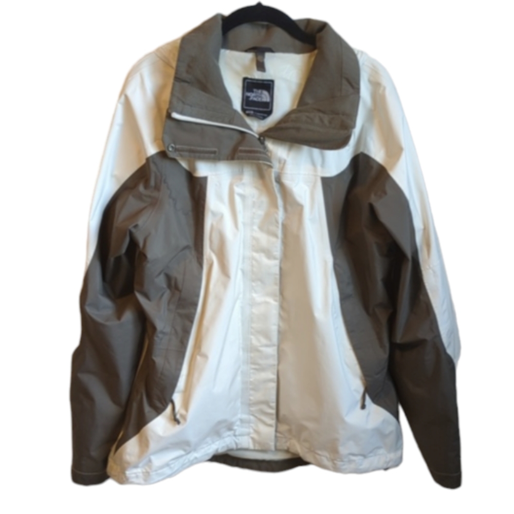 The North Face Women's Full Zip Hooded White and Gray Jacket Size Large